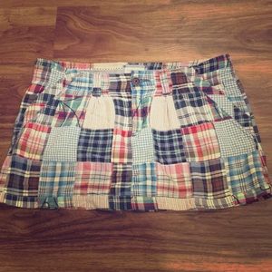AEO Plaid Patchwork Skirt